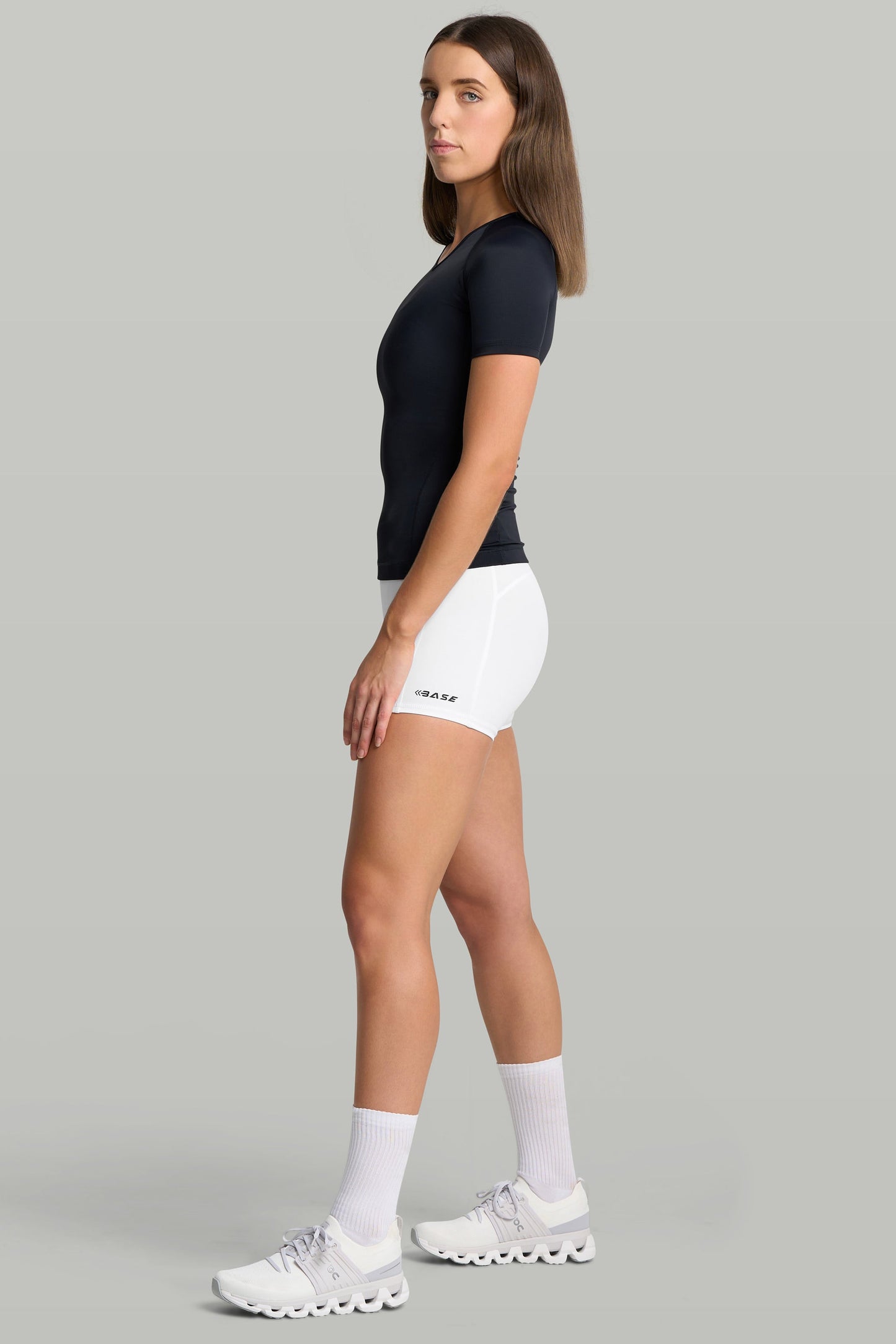 BASE Women's Short Sleeve Compression Tee - Black