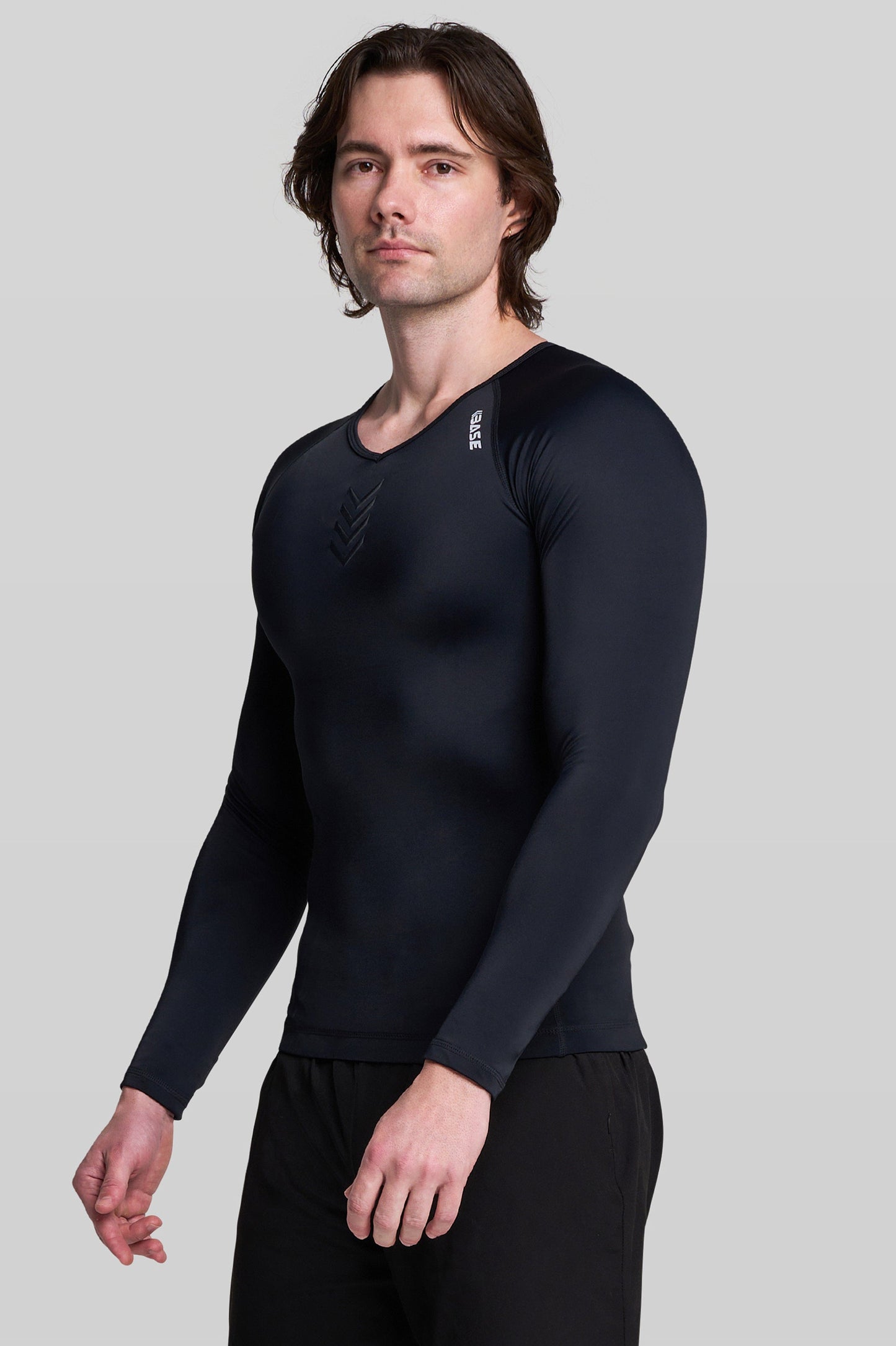 BASE Men's Long Sleeve Compression Tee - Black