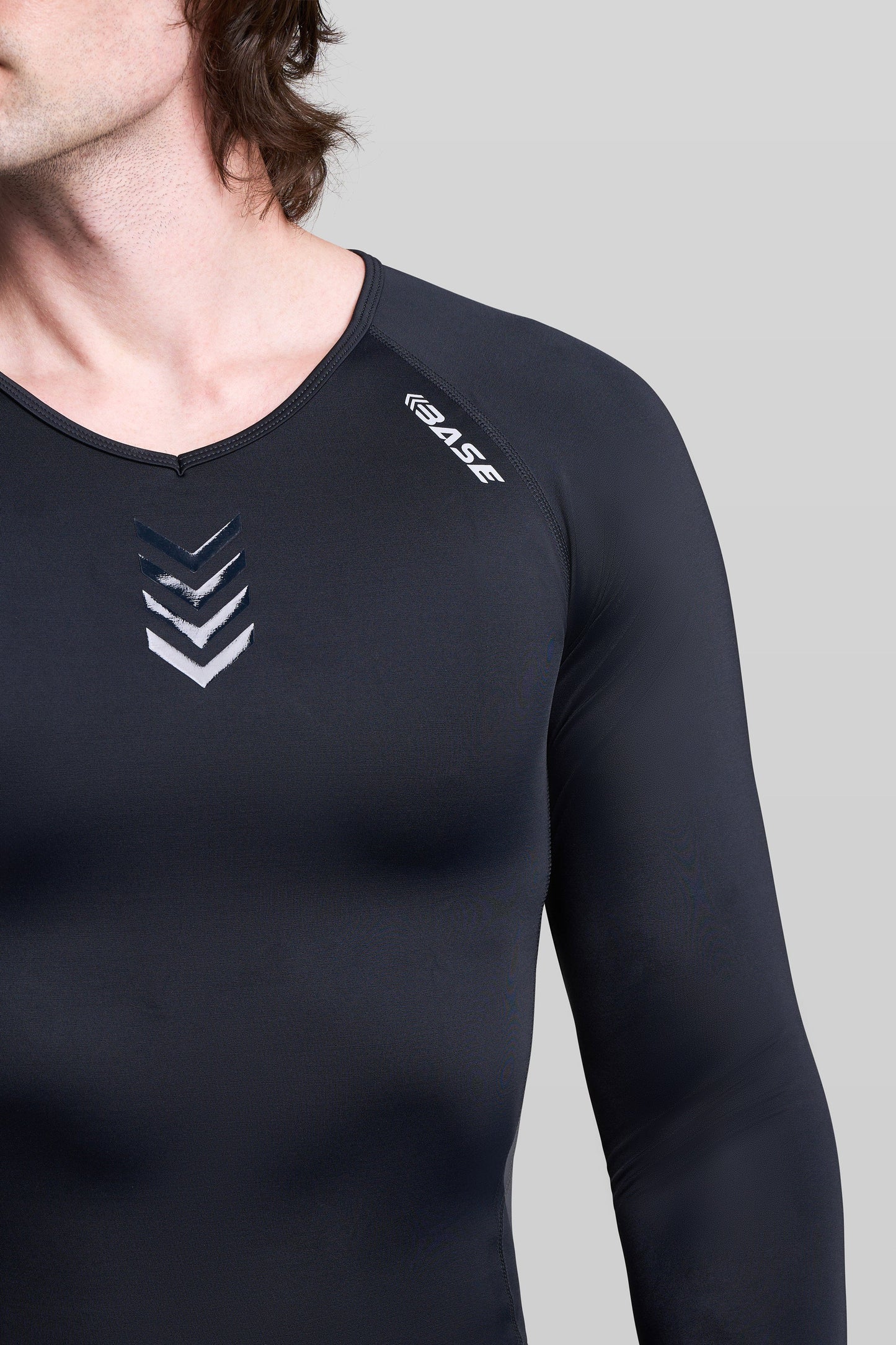 BASE Men's Long Sleeve Compression Tee - Black