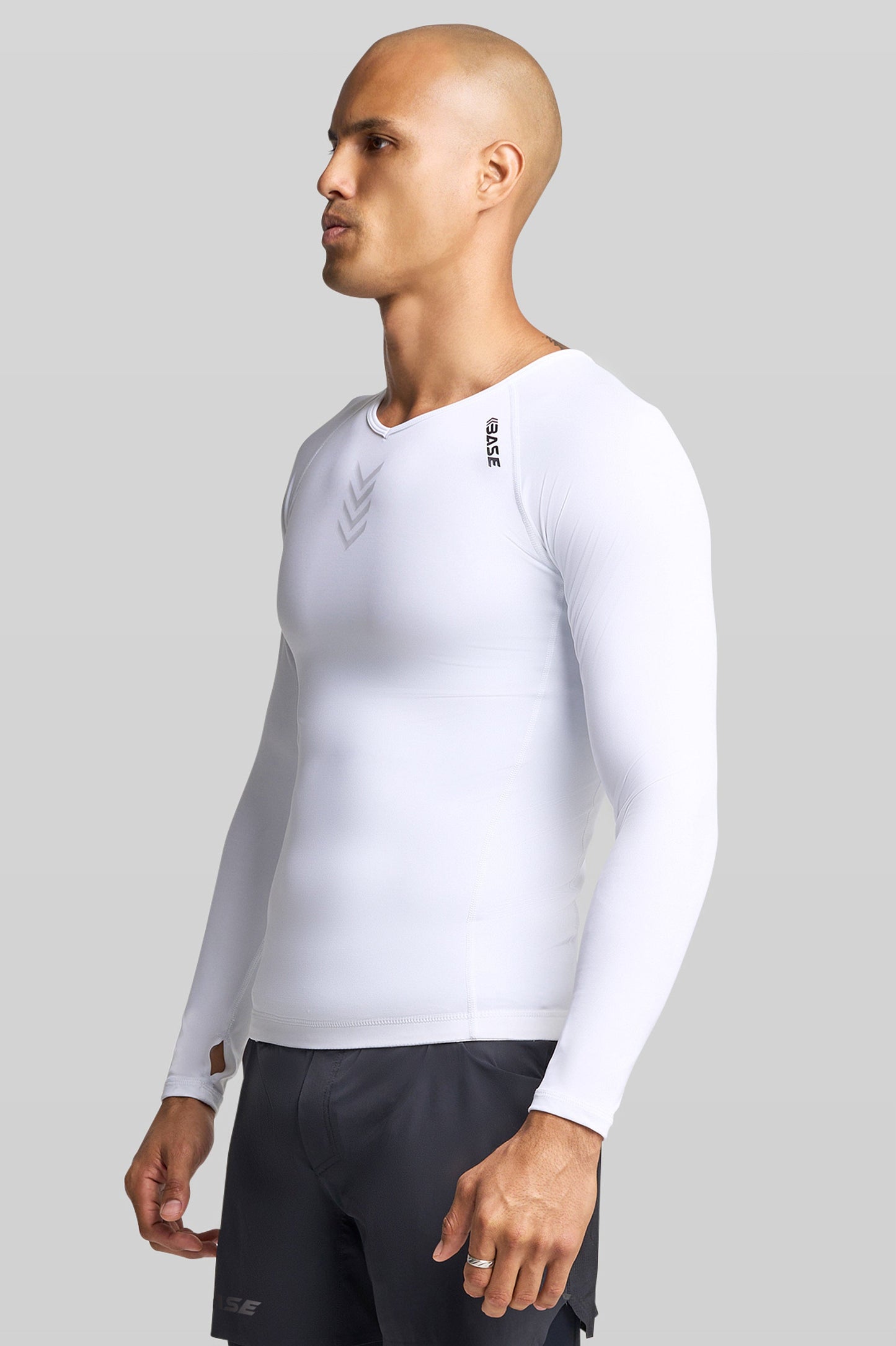BASE Men's Long Sleeve Compression Tee - White