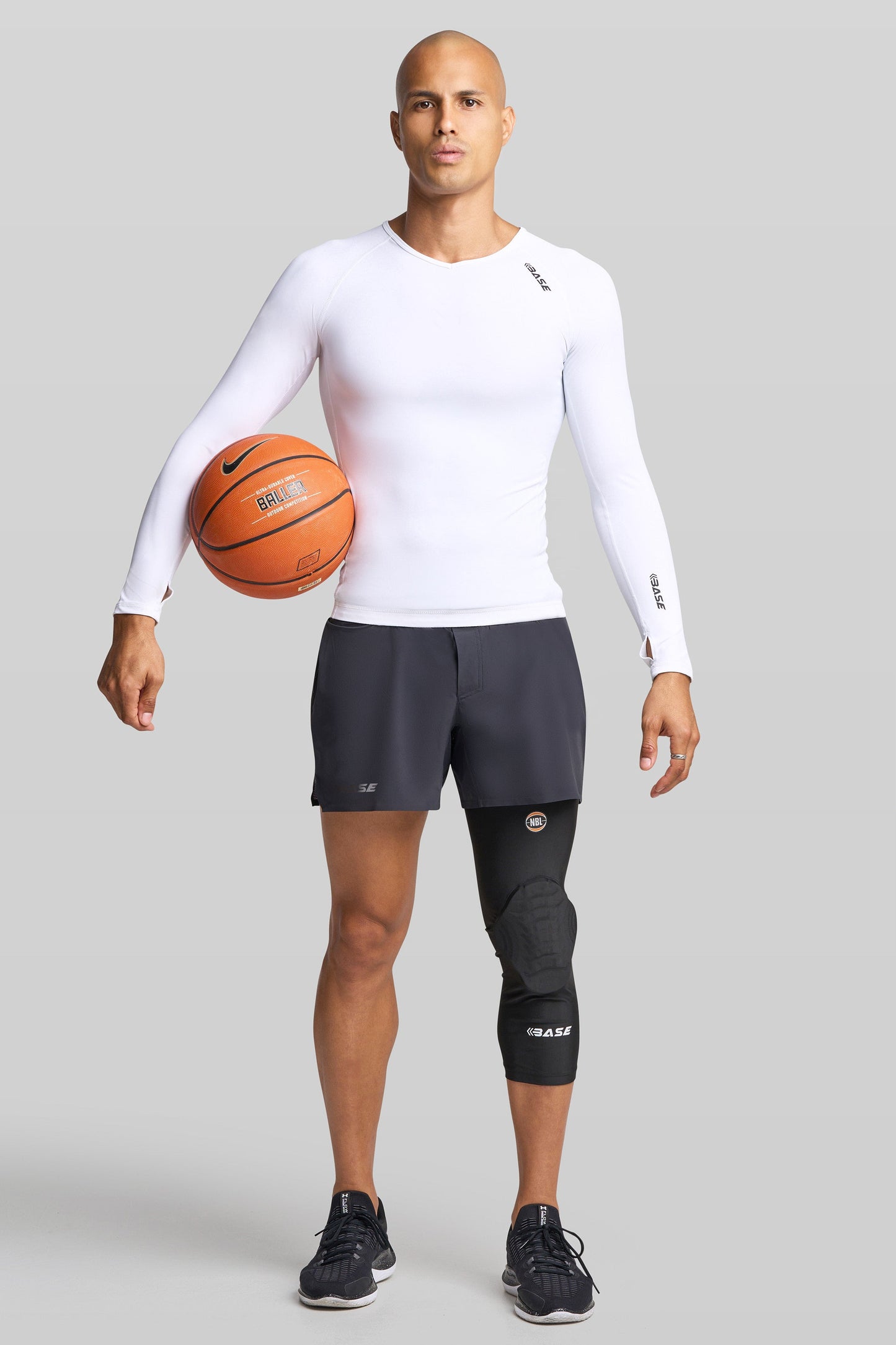 BASE Men's Long Sleeve Compression Tee - White