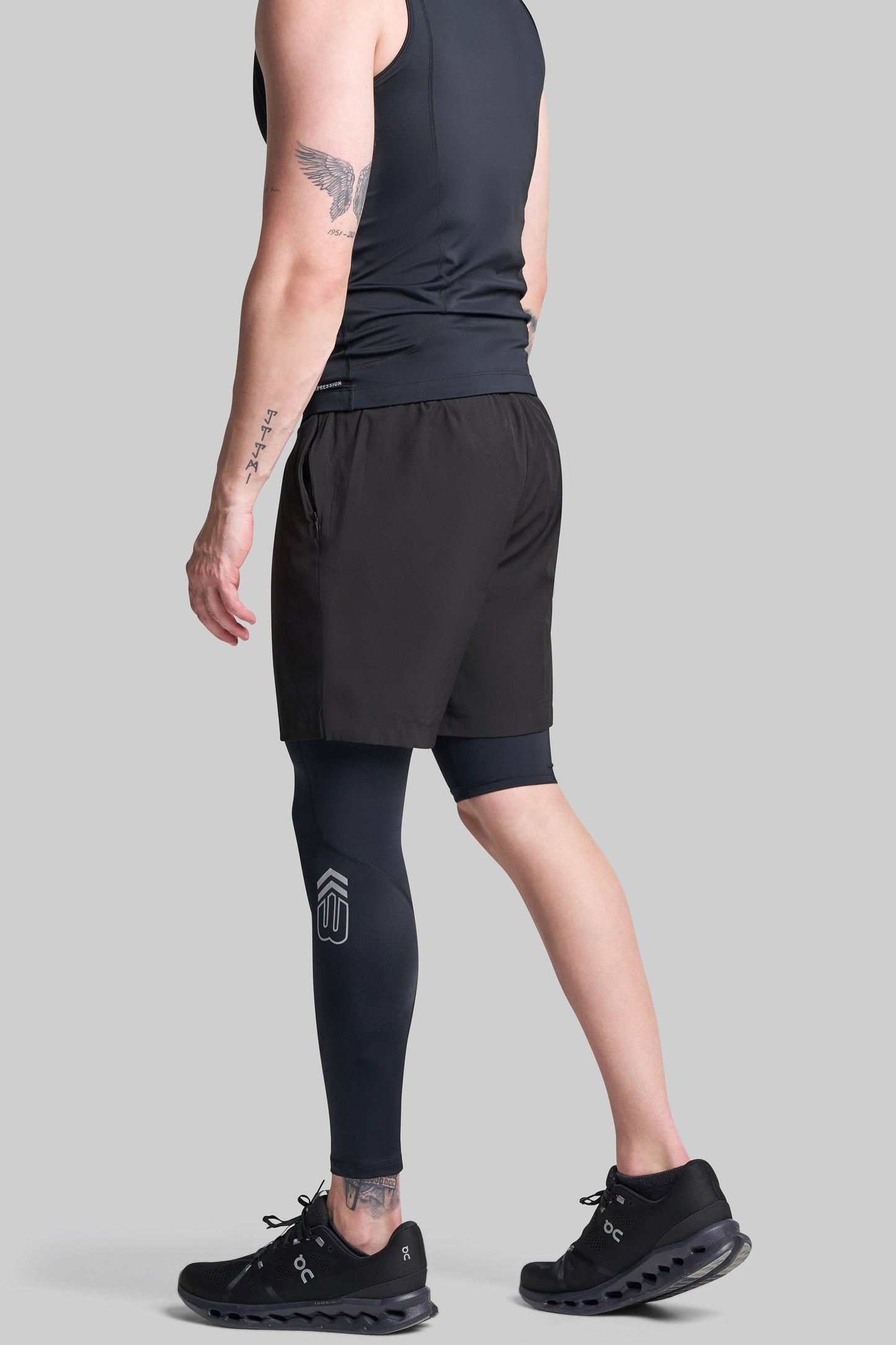 BASE Men's Adapted Compression Tights (Right leg short)