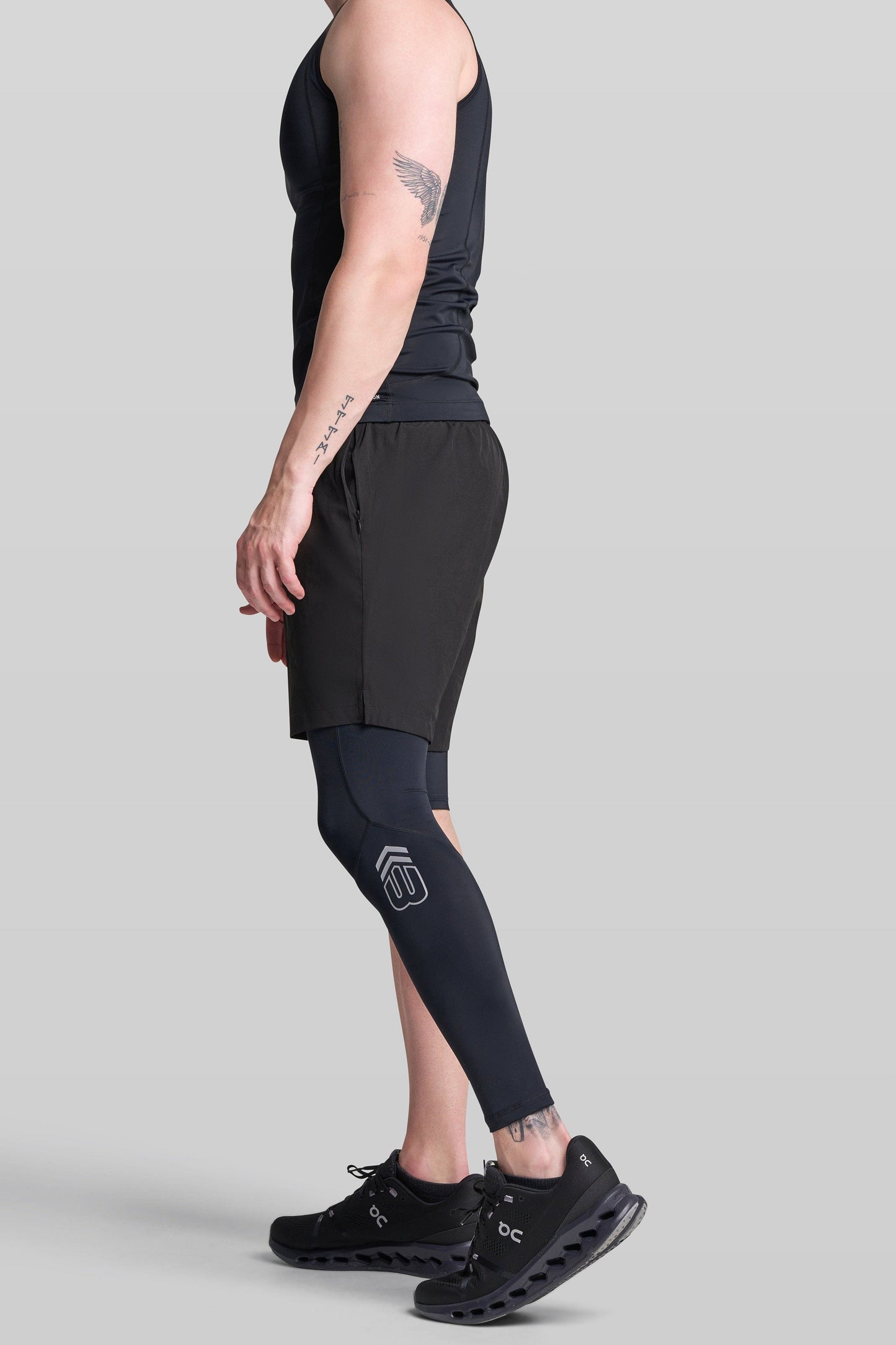 BASE Men's Adapted Compression Tights (Right leg short)