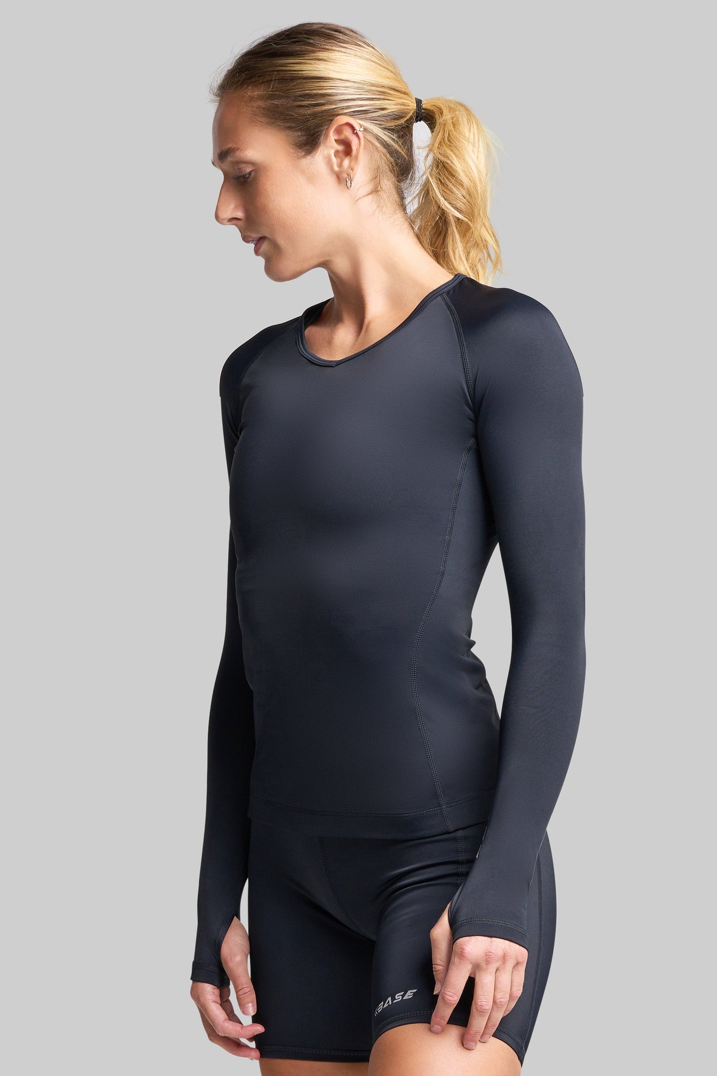 BASE Women's Endurance Long Sleeve Compression Tee - Black