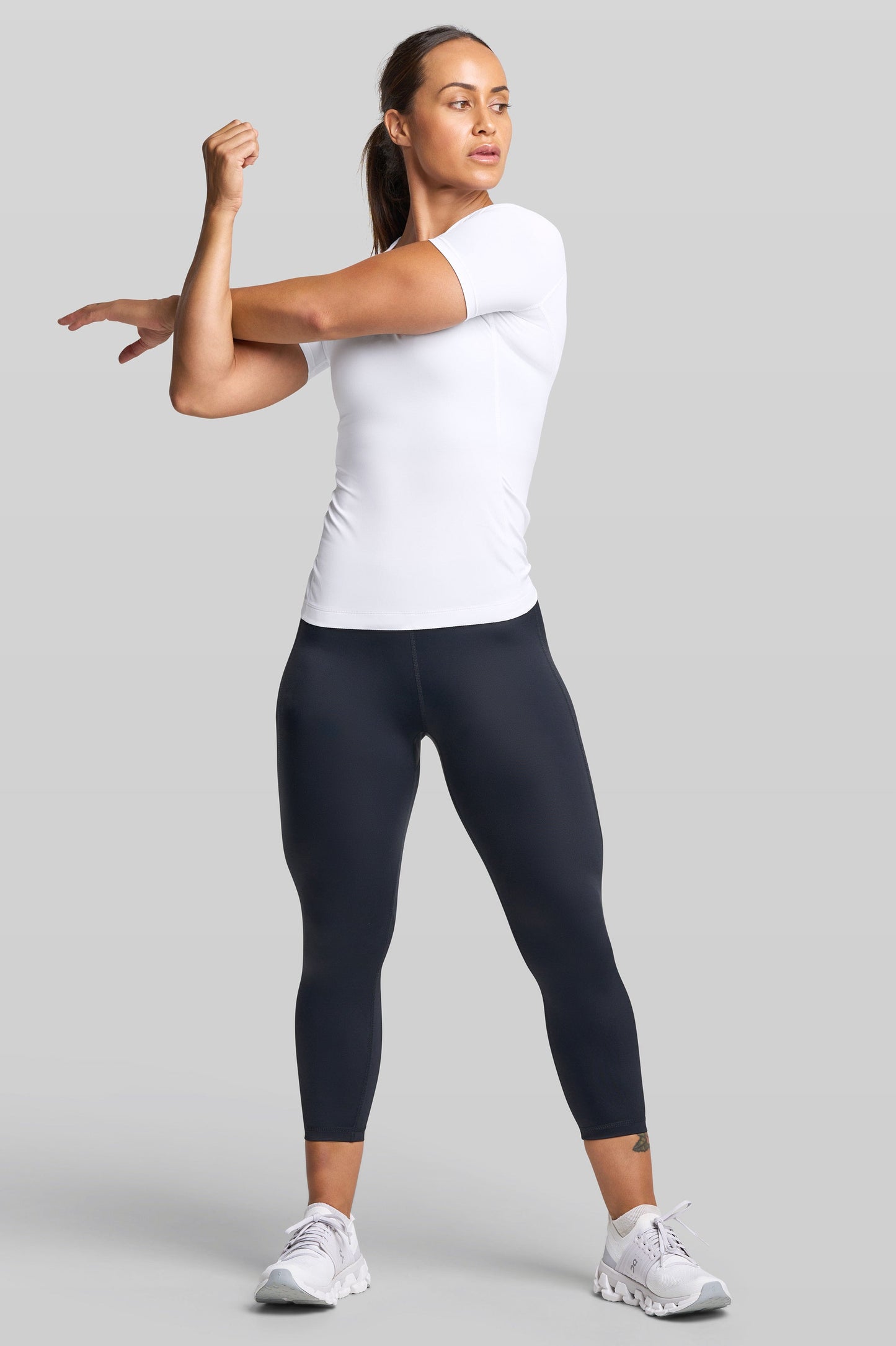BASE Women's Short Sleeve Compression Tee - White