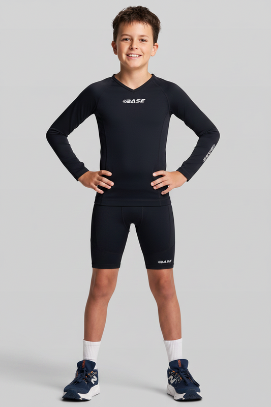 BASE Youth Long Sleeve Compression Tee - Black
