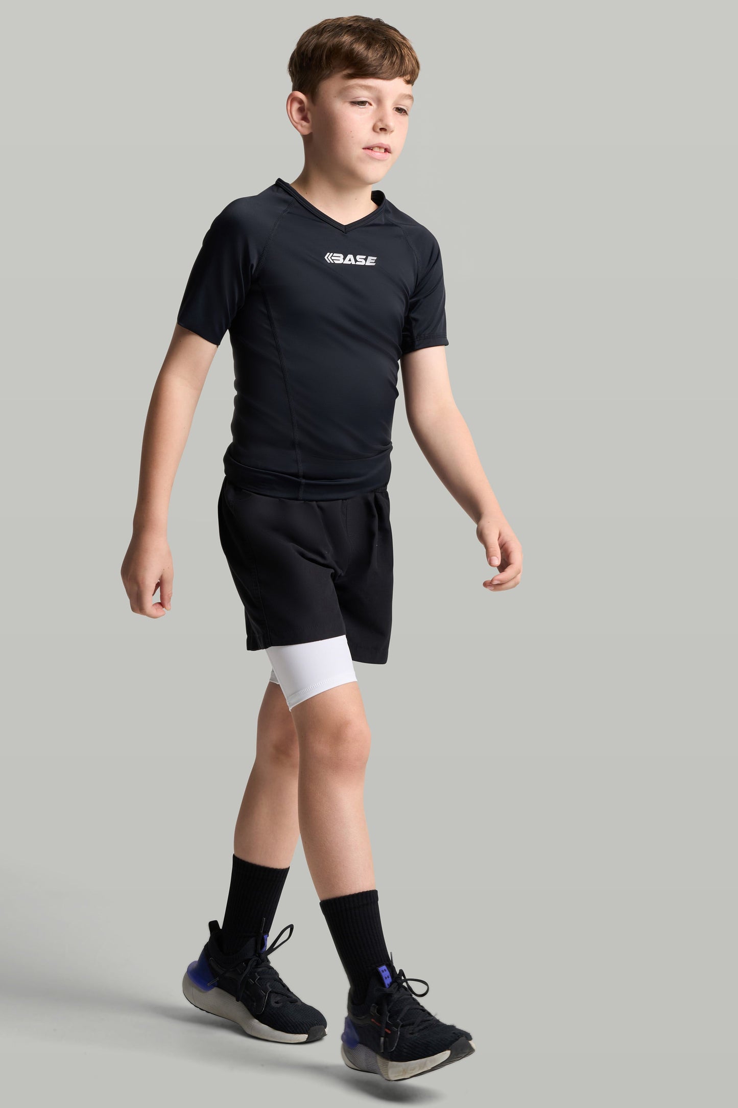 BASE Boys Compression Shorts - White
