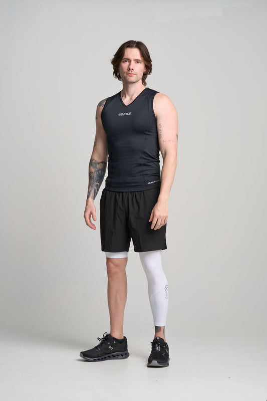 BASE Men's Adapted 3/4 Tights - White (Right leg short)