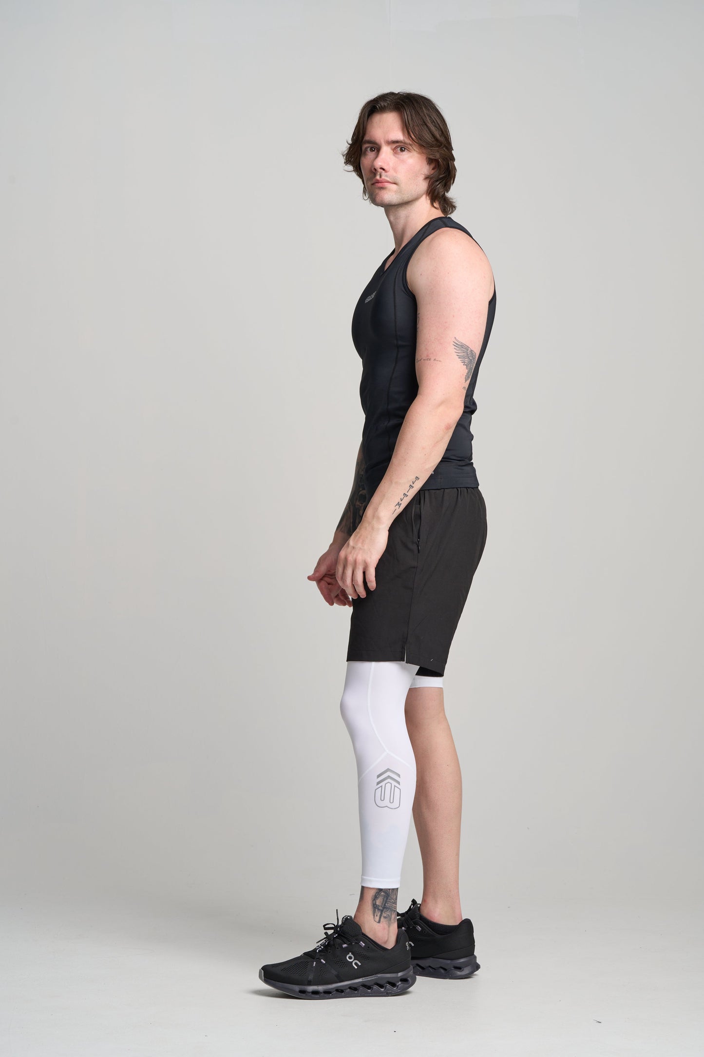 BASE Men's Adapted 3/4 Tights - White (Right leg short)