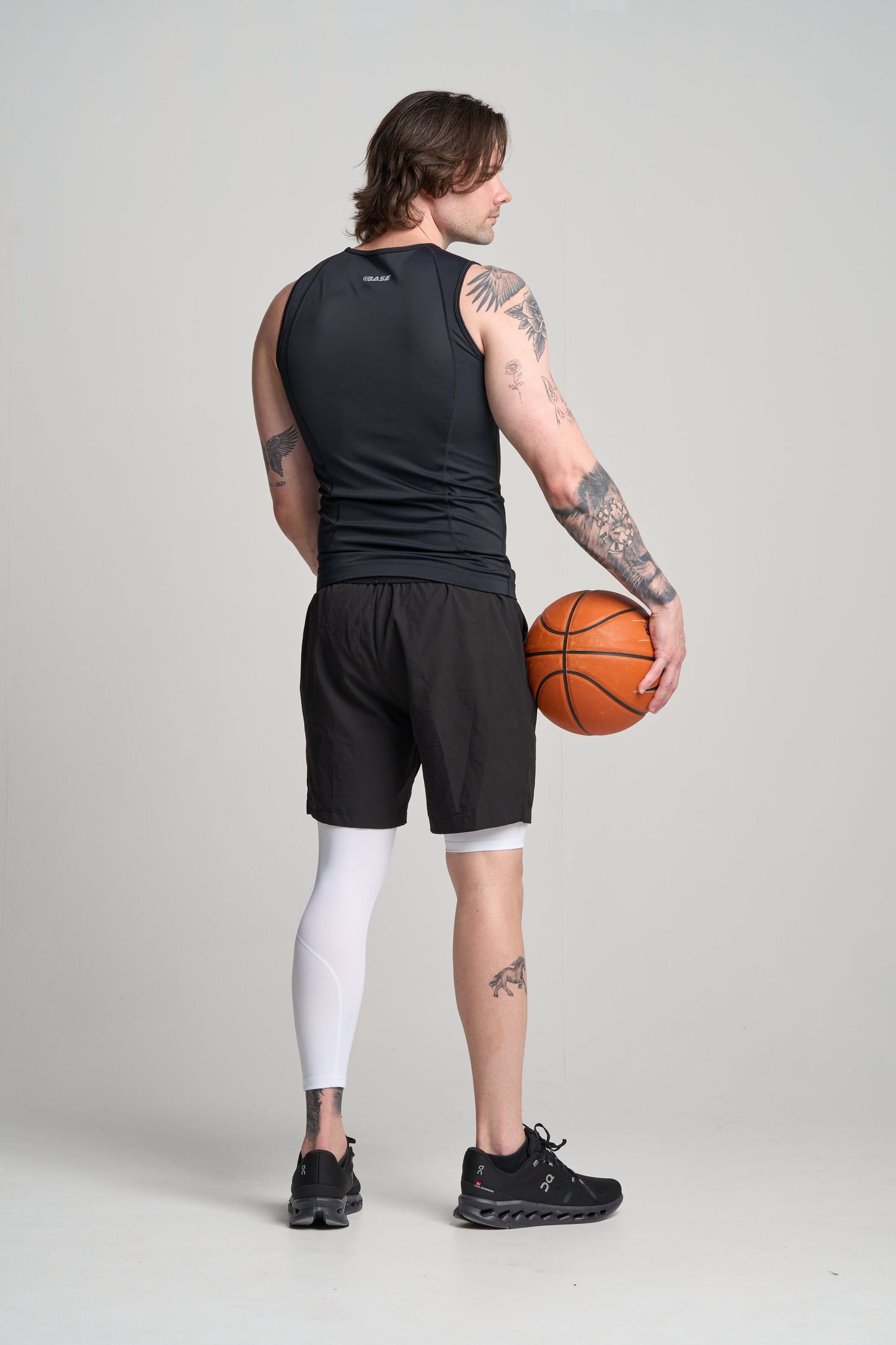 BASE Men's Adapted 3/4 Tights - White (Right leg short)