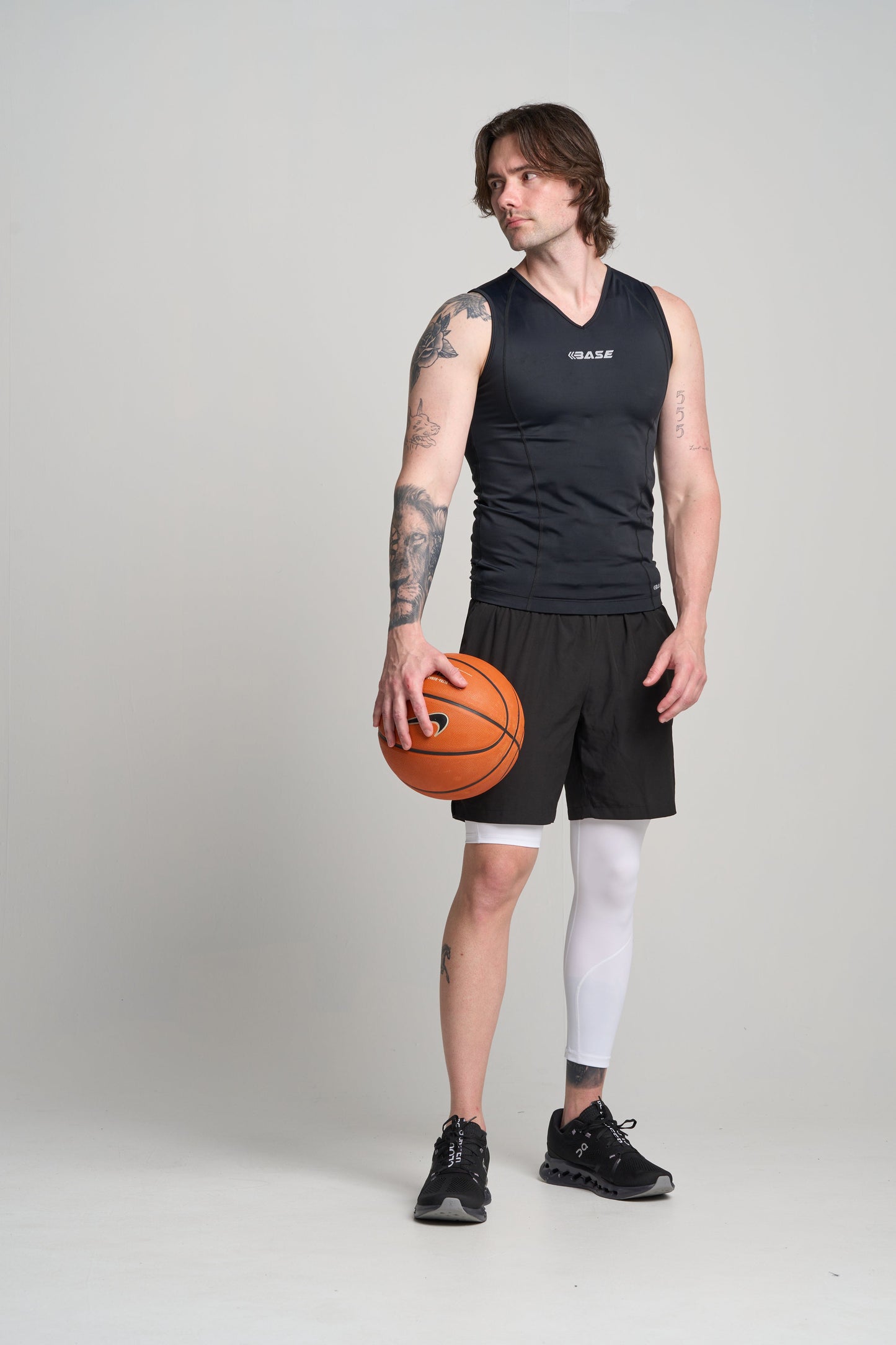 BASE Men's Adapted 3/4 Tights - White (Right leg short)
