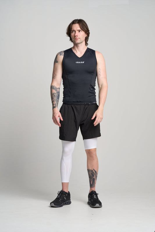 BASE Men's Adapted 3/4 Tights - White (Left leg short)