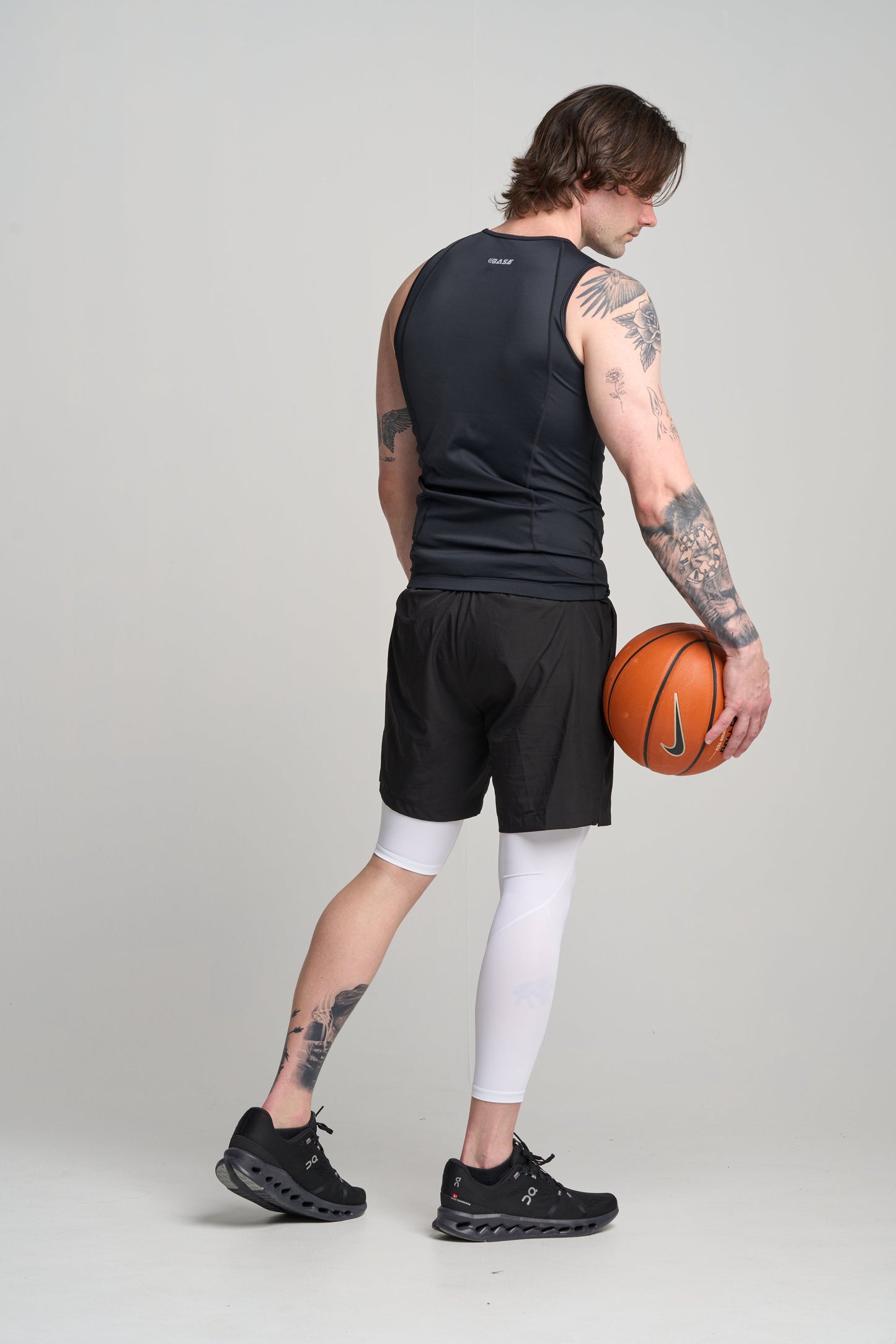 BASE Men's Adapted 3/4 Tights - White (Left leg short)
