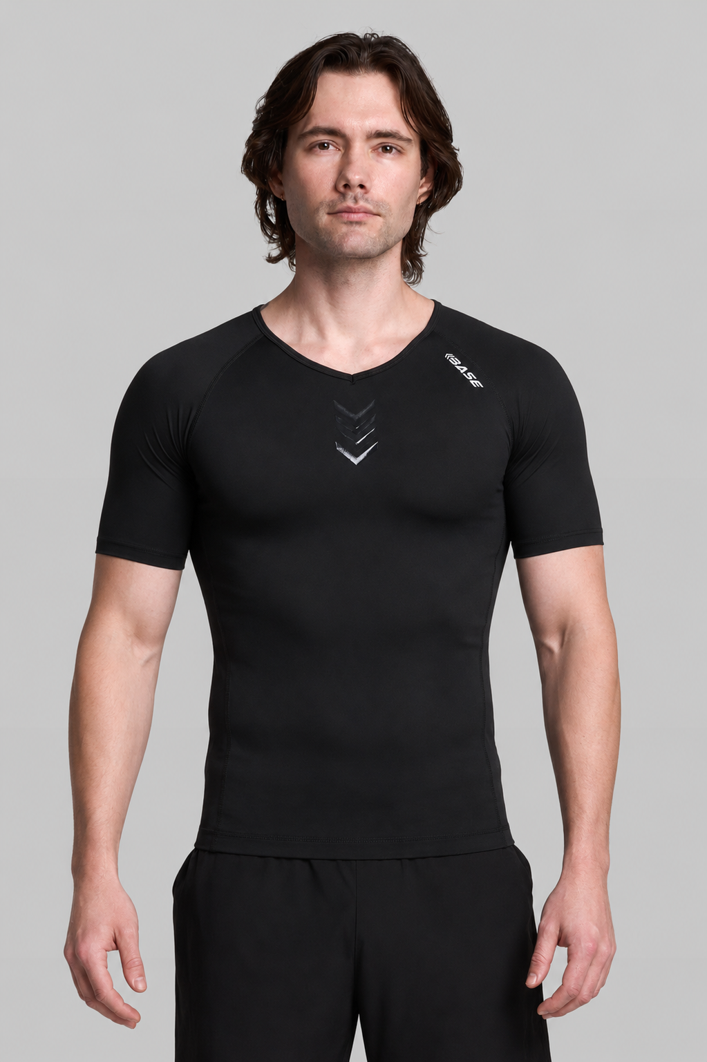 BASE Mens Short Sleeve Compression Tee - Black
