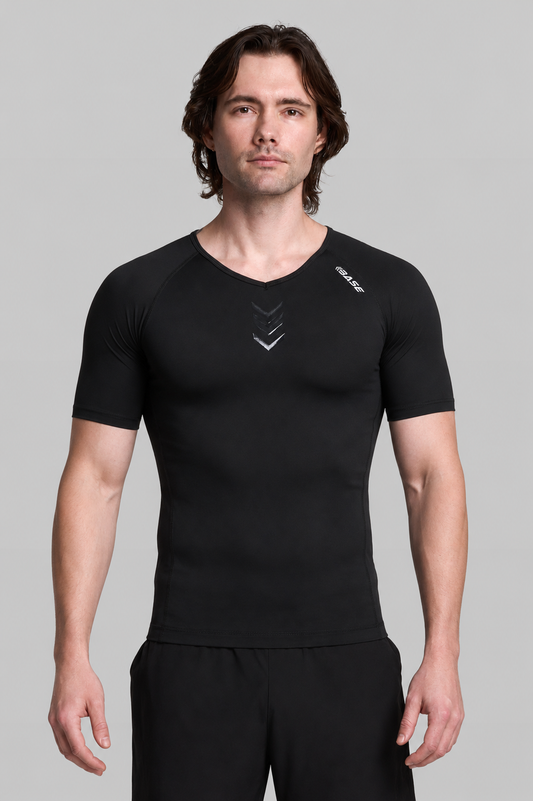 BASE Mens Short Sleeve Compression Tee - Black
